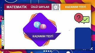 9.Sınıf Matematik Üslü Sayılar Kazanım
